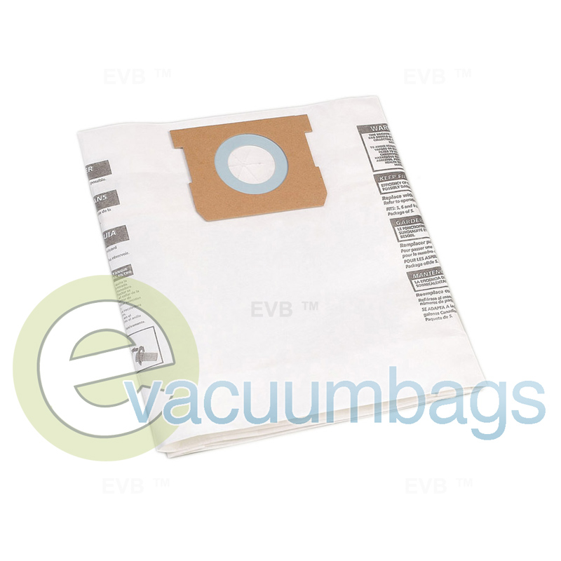 #90661 Shop-Vac Type E 5-8 Gallon Disposable Filter Bags 3 New Bags